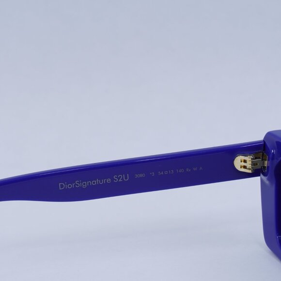 Dior DIORSIGNATURE S2U 30B0 Sunglasses Solid Blue Rectangle Frame, Blue Lenses - Picture 9 of 13